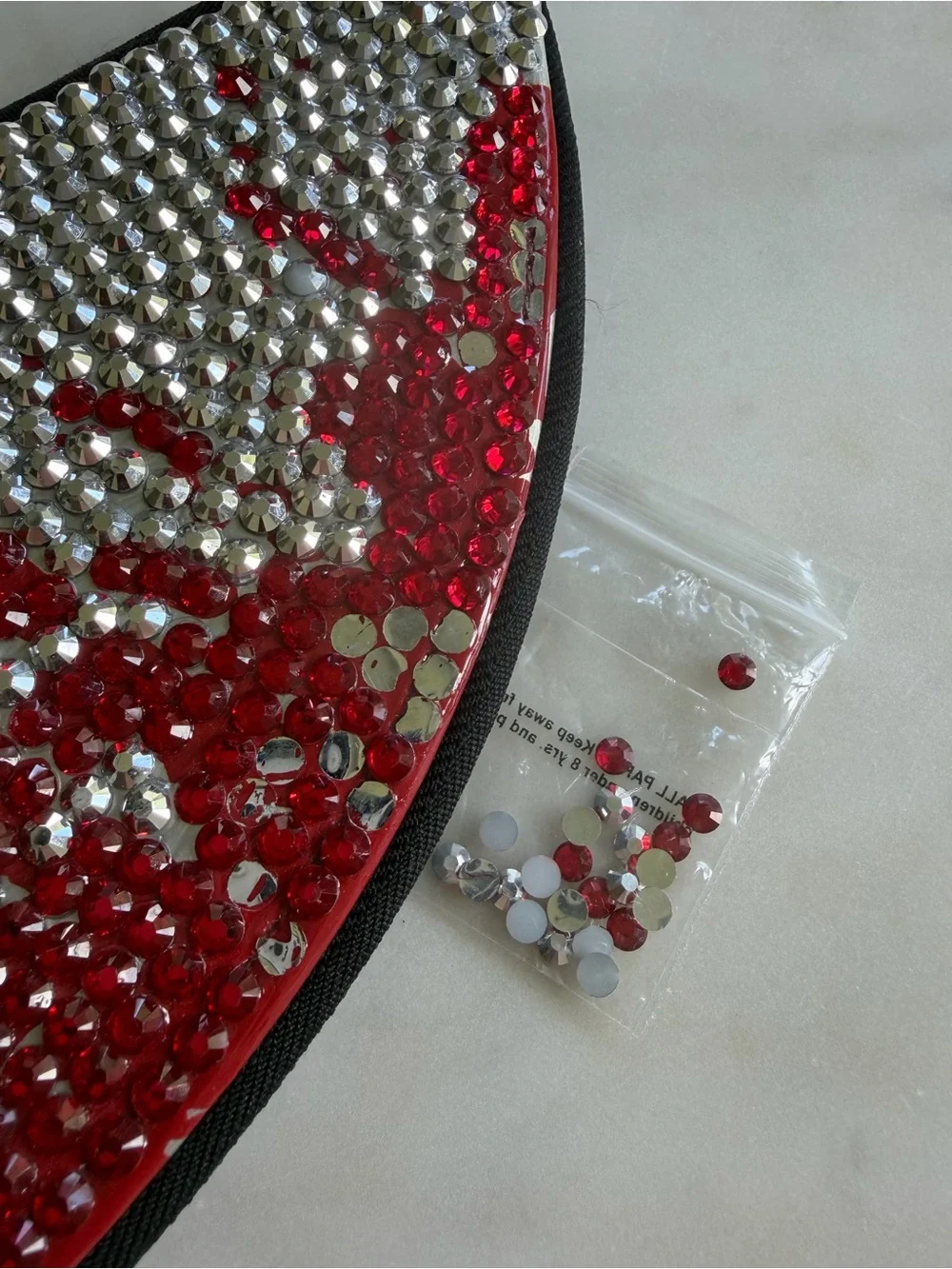 Chucky Red & Silver Crystal Knife Clutch Wristlet